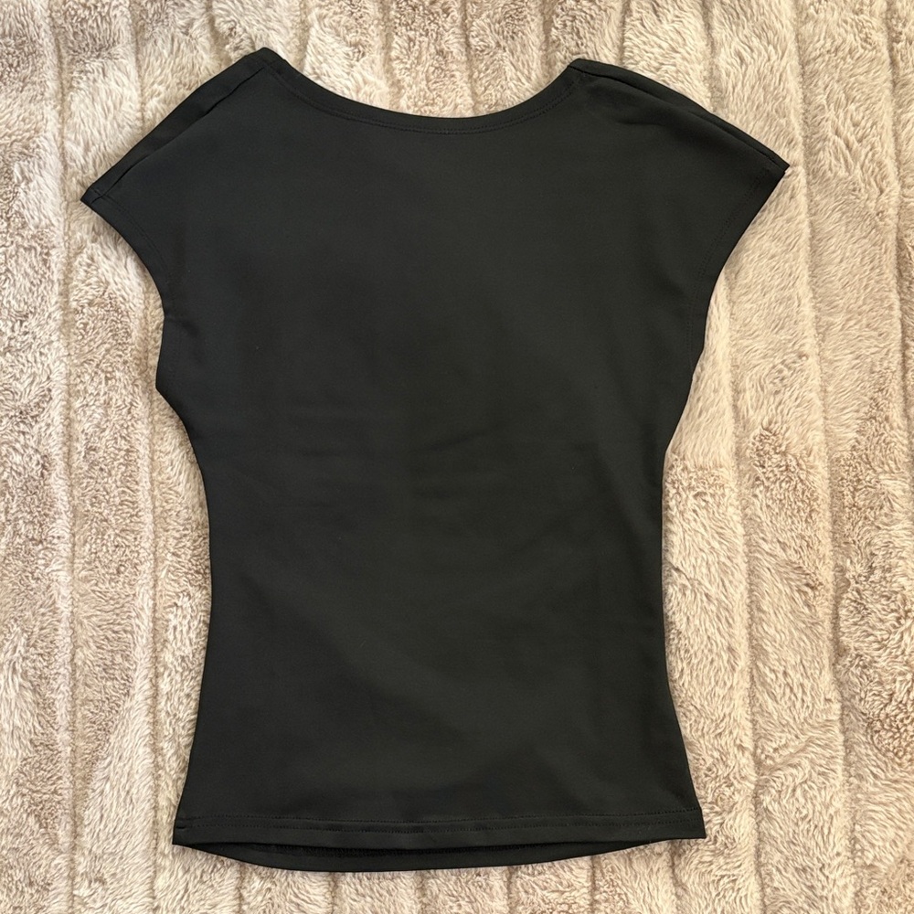 Elegant Black Short Sleeve Women's Tee